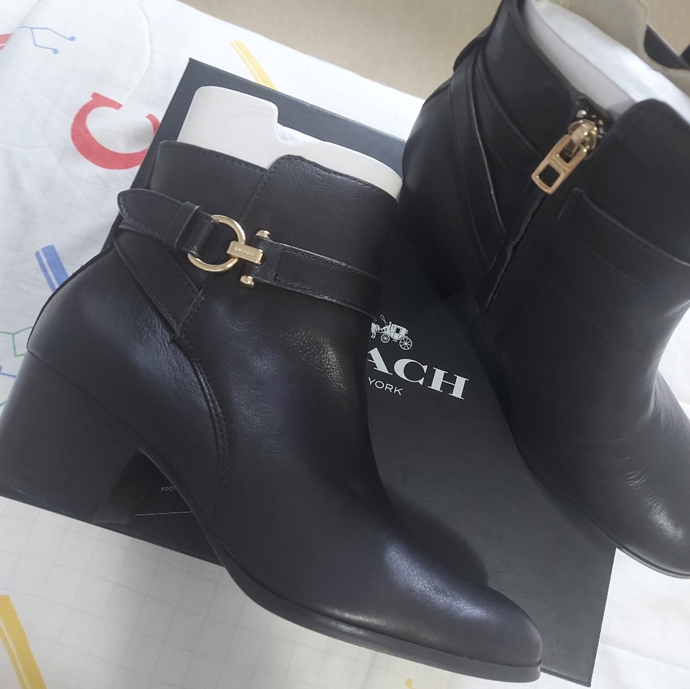 Coach Brown Leather Ankle Boots